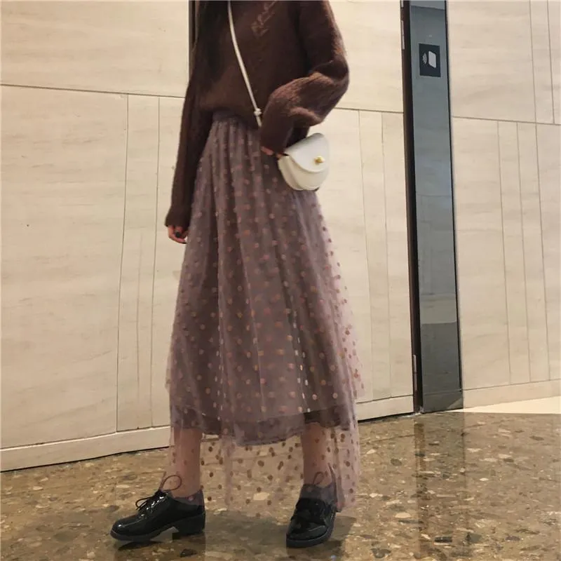 Vintage Multi-layered High-waist Skirt