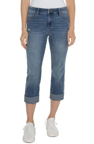 WIDE CROP ROLLED CUFF JEAN