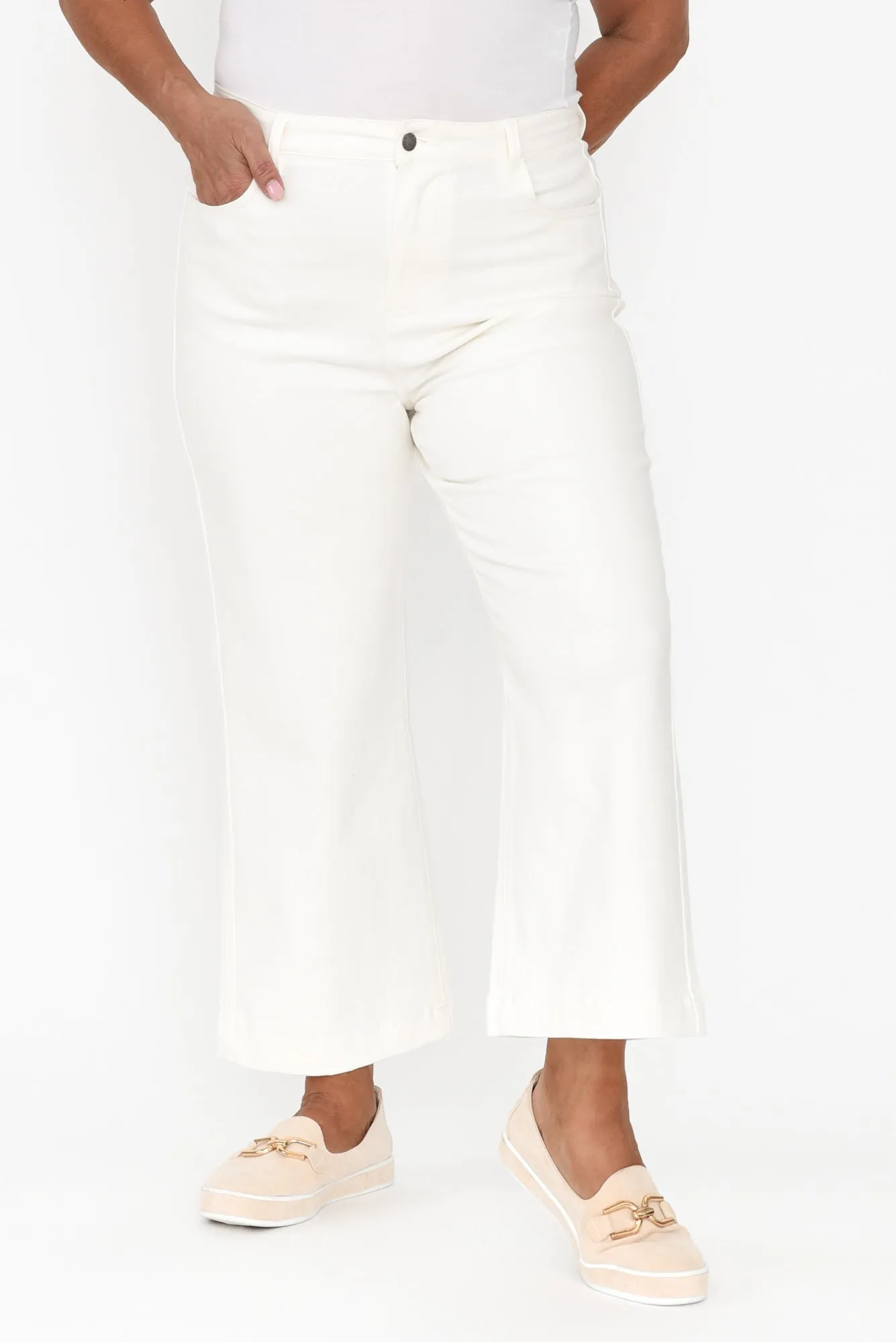 Winnie White Wide Leg Jeans