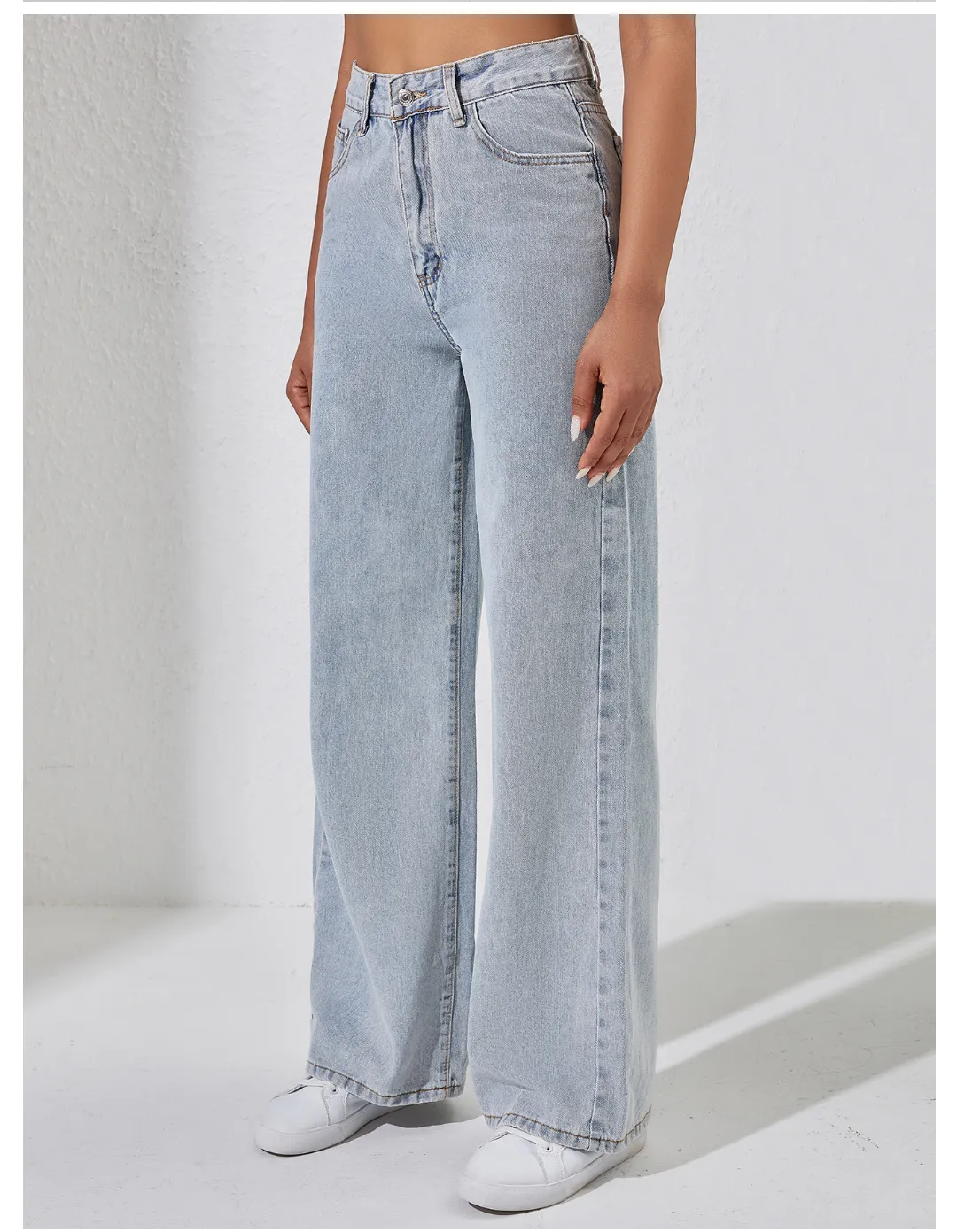 Women Casual Jeans Loose High Waist Wide Leg Trousers Street Denim Source