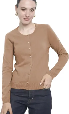 Women's 100% Cashmere Button Front Long Sleeve Cardigan Sweater. Comfort, Luxury, and Insulation, Soft Silky Texture