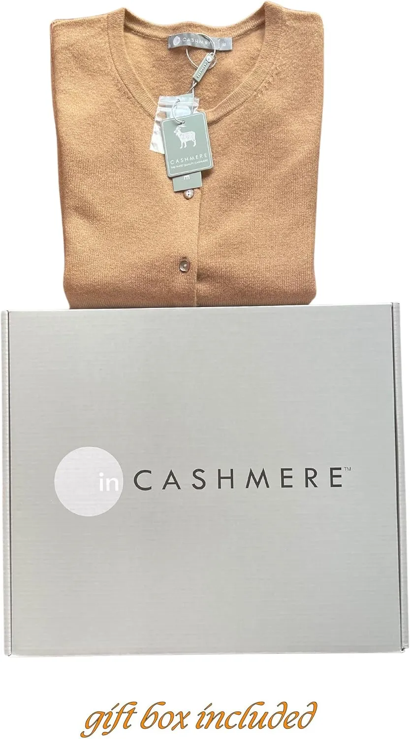 Women's 100% Cashmere Button Front Long Sleeve Cardigan Sweater. Comfort, Luxury, and Insulation, Soft Silky Texture