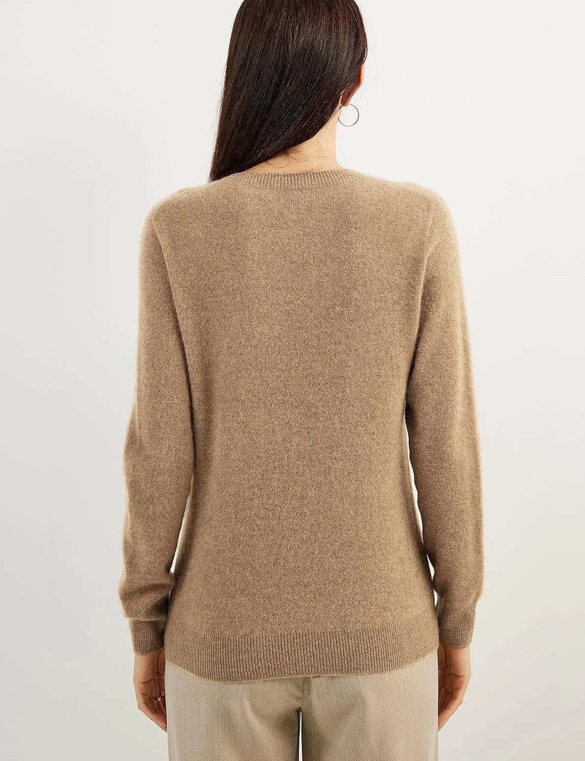 Women's 100% Pure Cashmere Sweater 2025 Fall Winter Crew Neck Long Sleeve Warm Soft Knitted Pullover