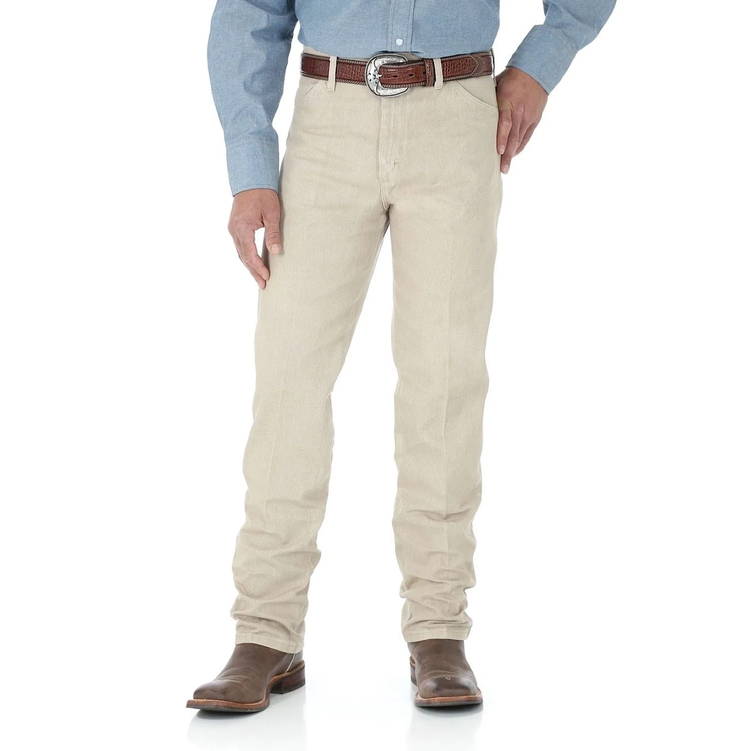 Wrangler Men's Original Fit Jean Prewashed Tan